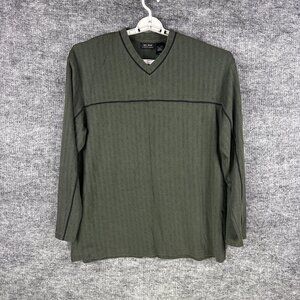 AXCESS a Claiborne MEN'S XXL DARK GREEN LONG SLEEVE PULLOVER SHIRT
